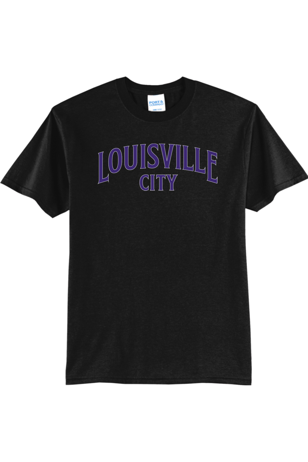 B&T Port & Company Core Blend Curved Wordmark T-shirt (See Description)