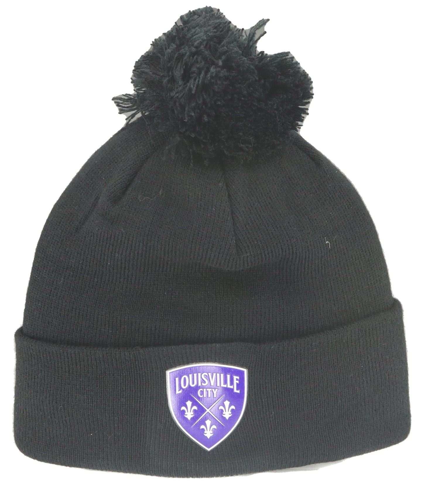 LouCity Flexstyle Patch Primary Logo Pom Beanie