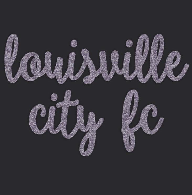 LouCity Women's Chenille Glitter Script Chelsea T-Shirt