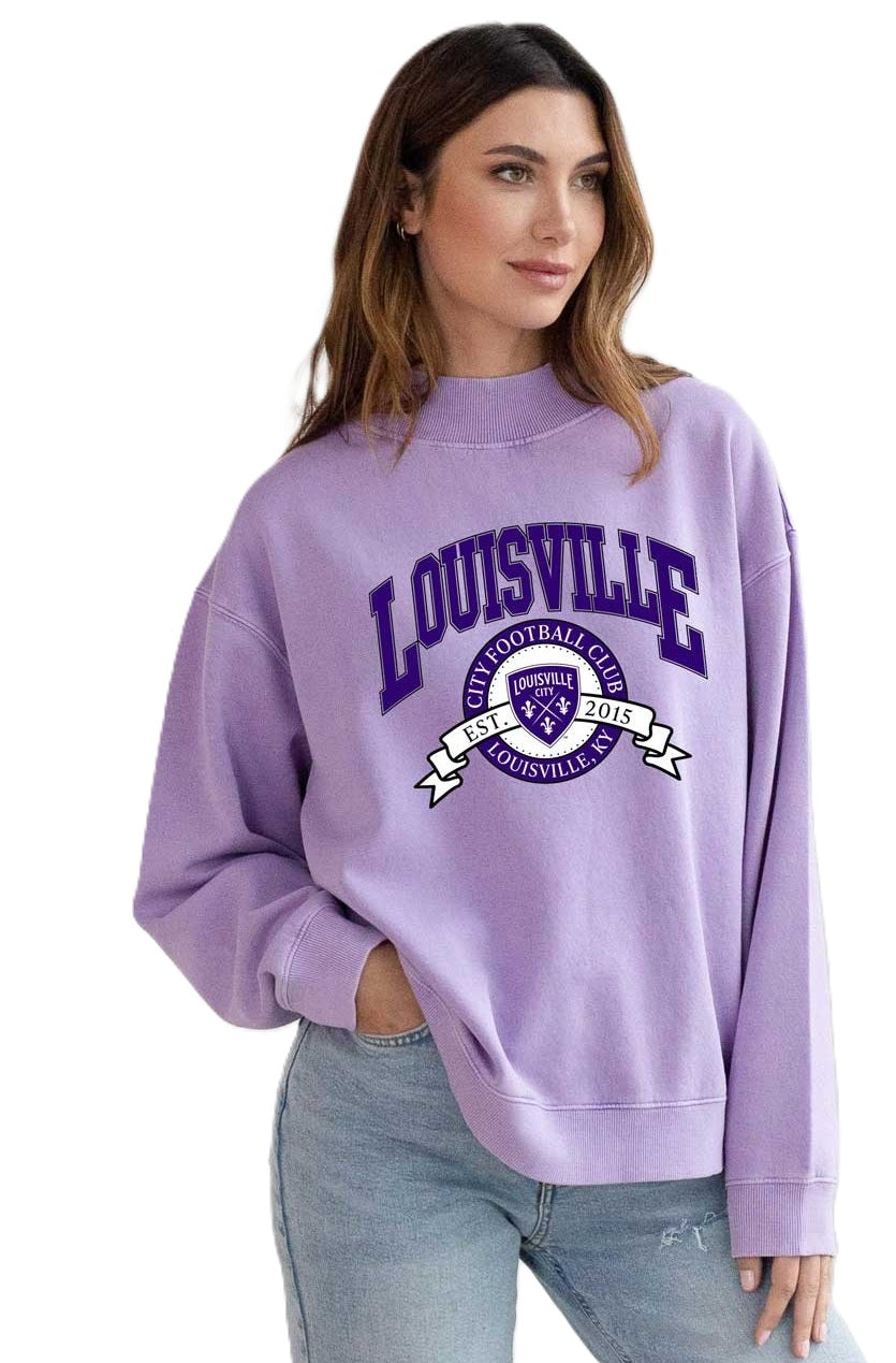 LouCity Women's Salt Wash Mockneck Sweatshirt