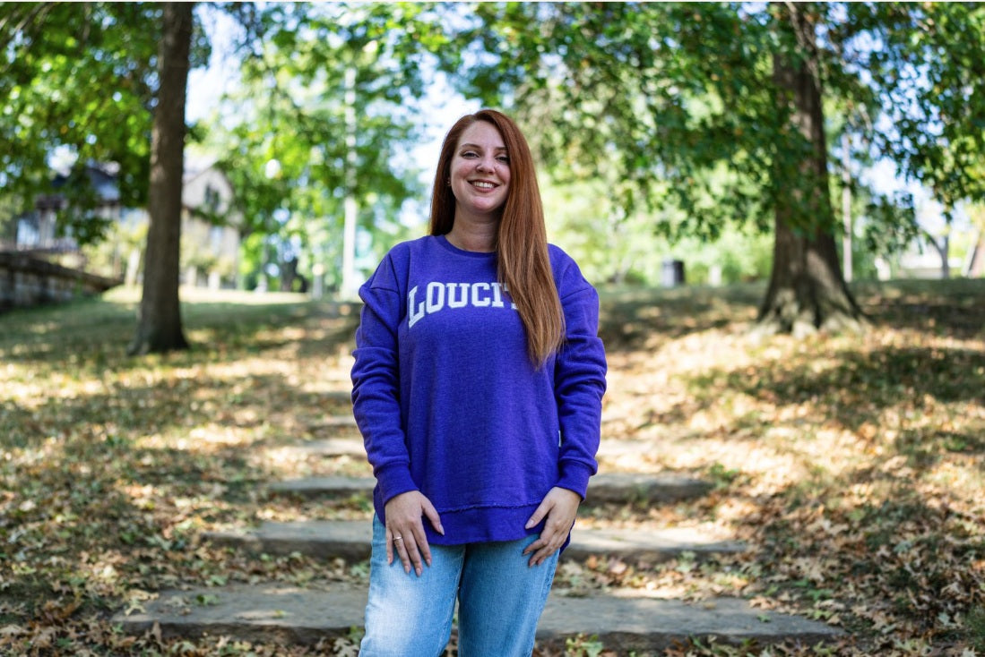 LouCity Women's Melange Tackle Twill Varsity Crewneck Sweatshirt