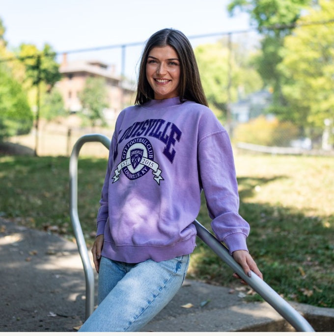 LouCity Women's Salt Wash Mockneck Sweatshirt