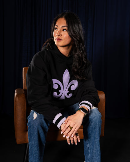 Racing Terry Fleur De Lis Oversized Hooded Sweatshirt