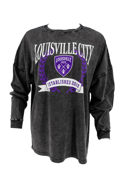 LouCity Women's Mineral Wash Big Long Sleeve T-shirt