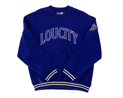 LouCity Patterned Wordmark Crewneck Sweatshirt