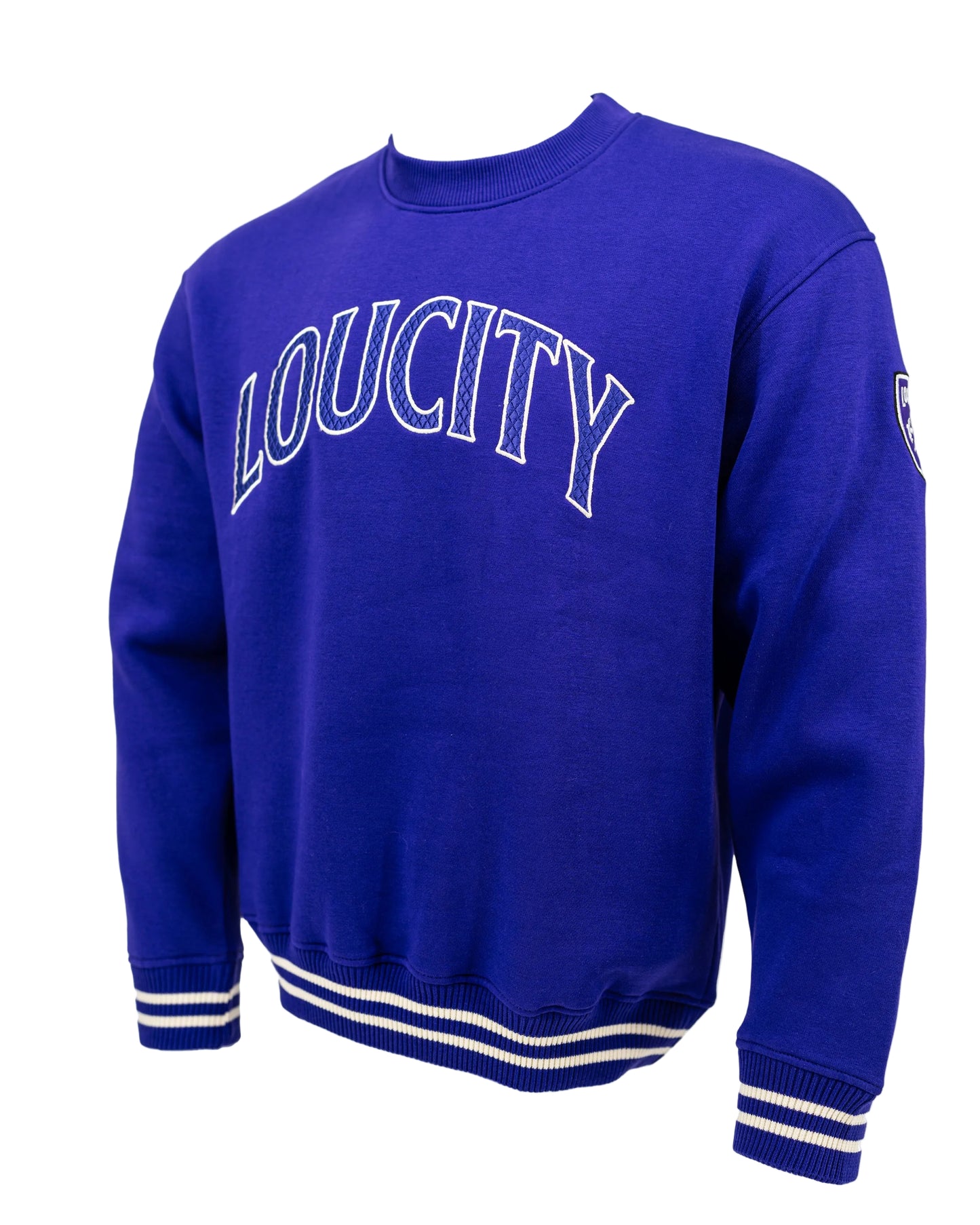 LouCity Patterned Wordmark Crewneck Sweatshirt