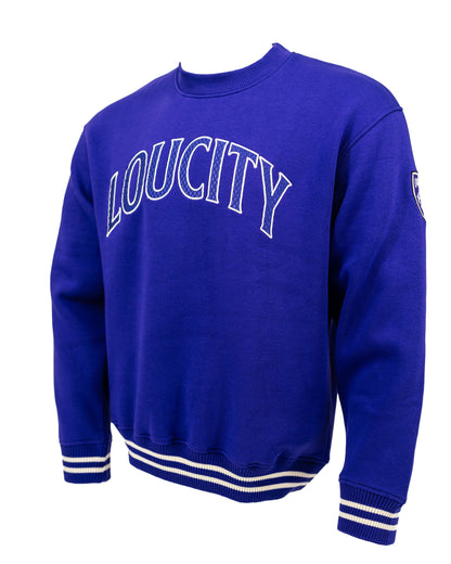 LouCity Patterned Wordmark Crewneck Sweatshirt