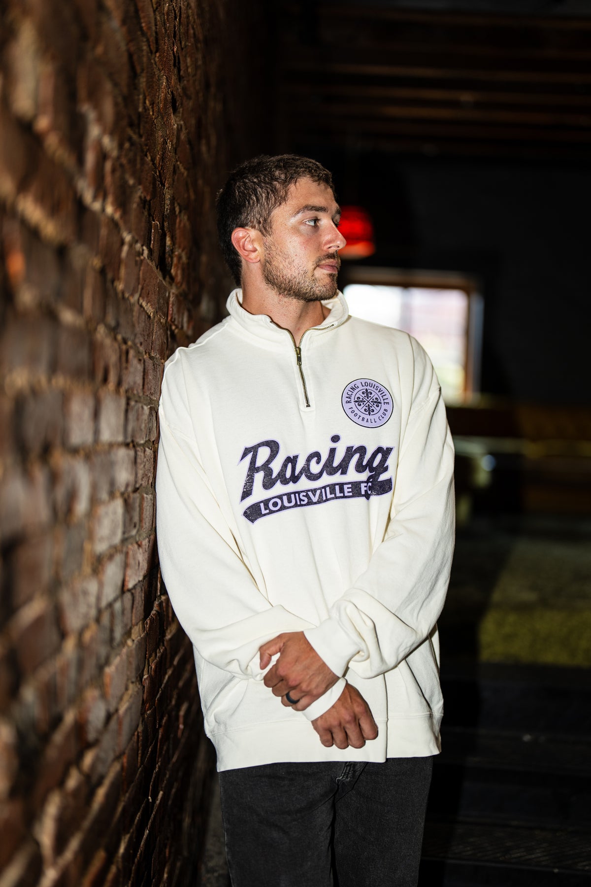 Racing Bing Tea Dyed Ringspun 1/4 Zip Sweatshirt