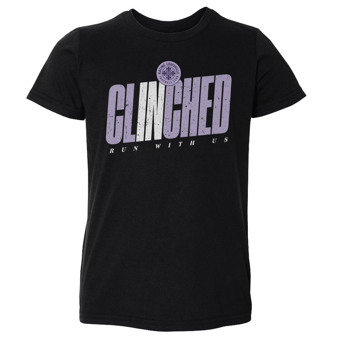 Racing Louisville FC  Youth 2025 Clinched T-shirt ALLOW BUSINESS DAYS 4-7 FOR DELIVERY