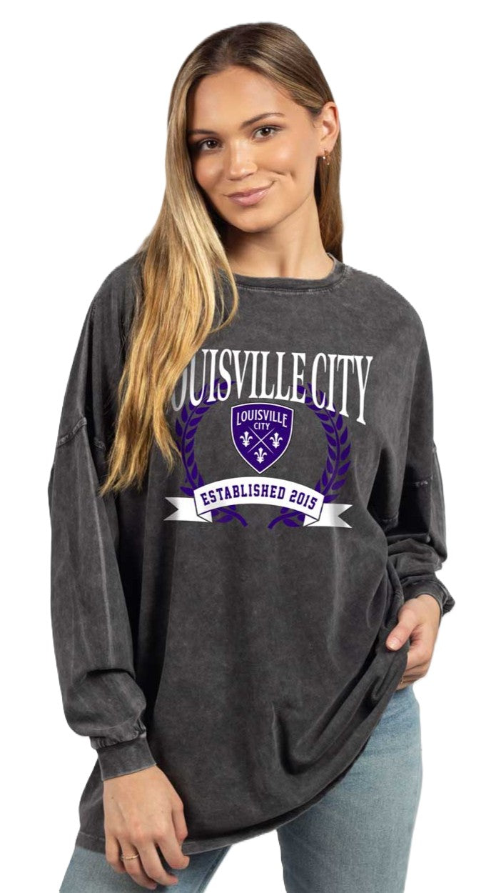 LouCity Women's Mineral Wash Big Long Sleeve T-shirt