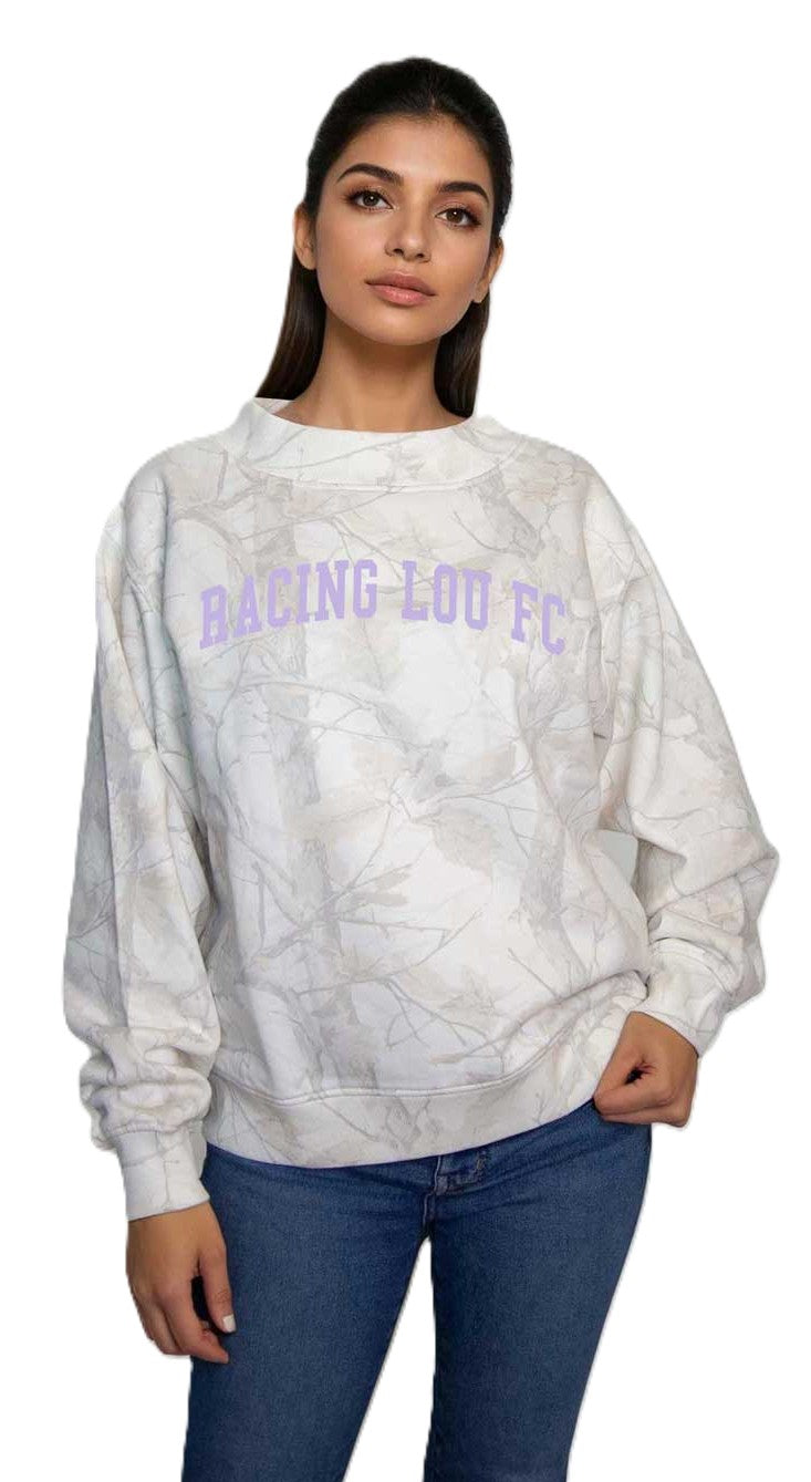 Racing Women's Faded Camo Mock Neck Sweatshirt
