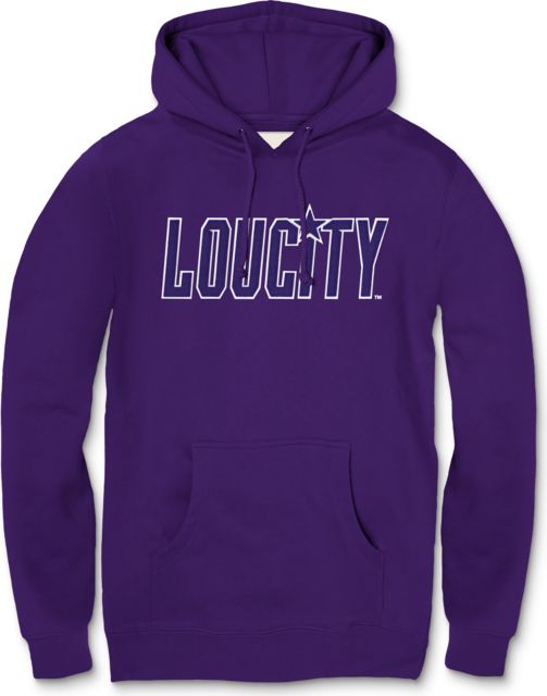 LouCity Vintage Script Felt Fleece Hooded Sweatshirt