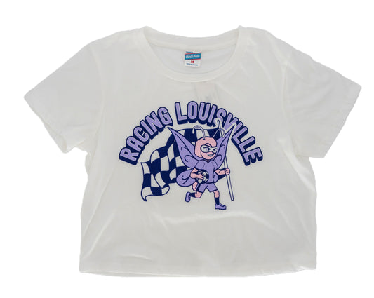 Racing Women's Float with Flag Cropped T-shirt