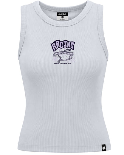 Racing Women's Flag Over Stadium Ribbed Tank Top