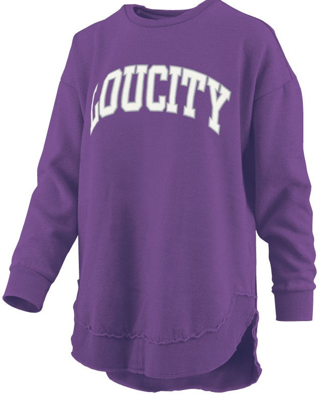 LouCity Women's Melange Tackle Twill Varsity Crewneck Sweatshirt