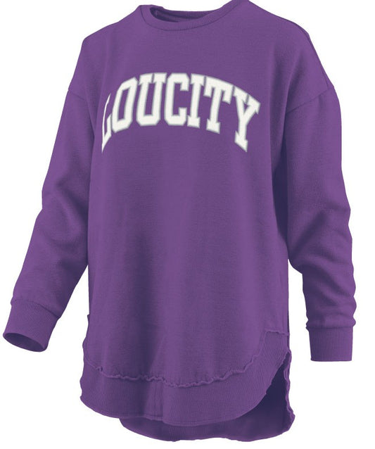 LouCity Women's Melange Tackle Twill Varsity Crewneck Sweatshirt