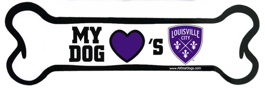 LouCity My Dog is a Fan Bone Car Magnet