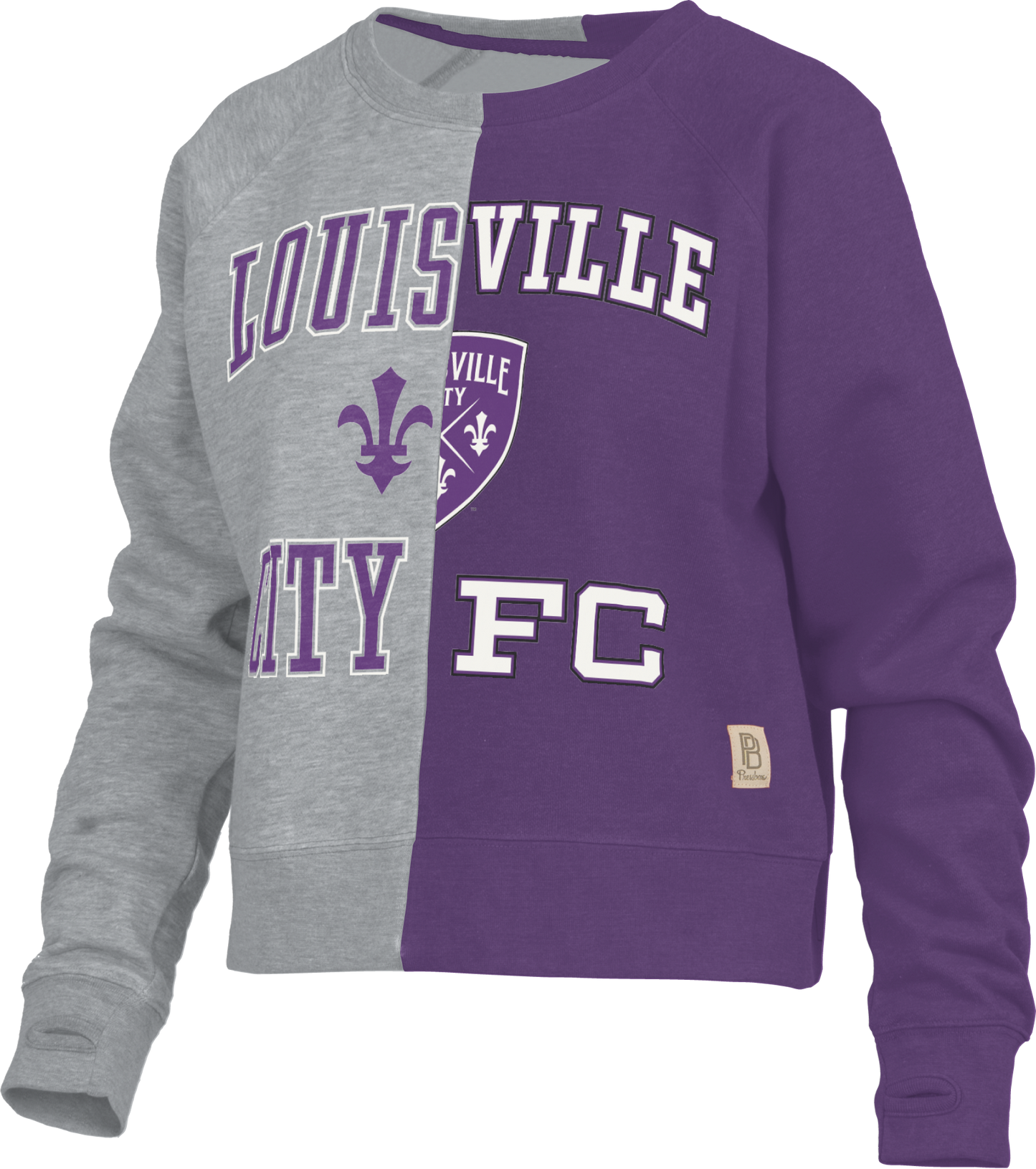 LouCity Women's Half & Half Fleece  Crewneck Sweatshirt