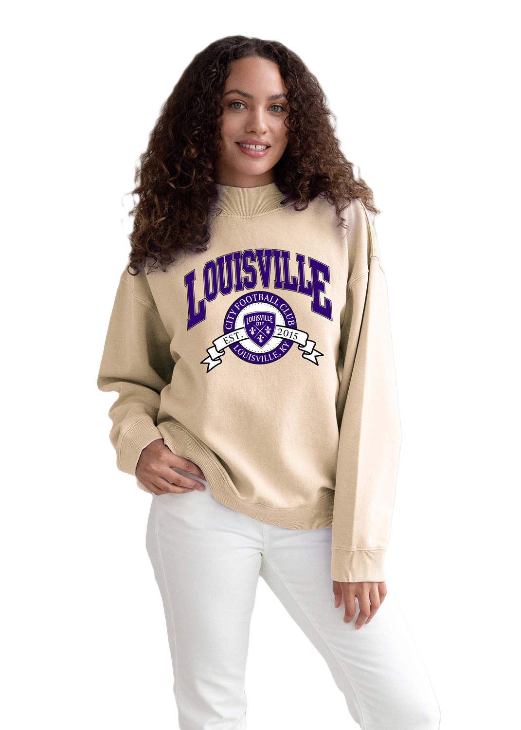 LouCity Women's Salt Wash Mockneck Sweatshirt