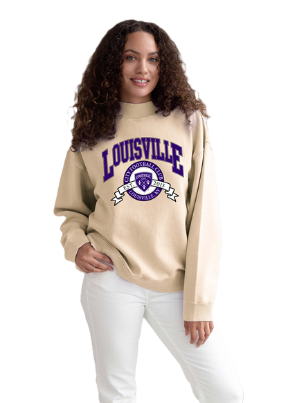 LouCity Women's Salt Wash Mockneck Sweatshirt