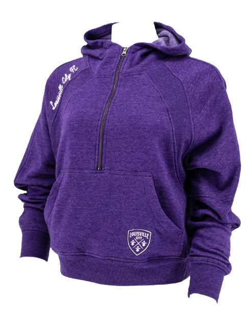 LouCity Women's Precipice 1/2 Zip Hooded Sweatshirt