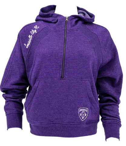 LouCity Women's Precipice 1/2 Zip Hooded Sweatshirt