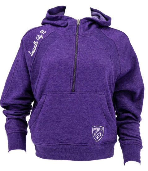 LouCity Women's Precipice 1/2 Zip Hooded Sweatshirt