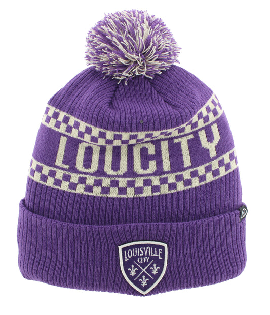 LouCity Checkerboard Punch Pom Beanie