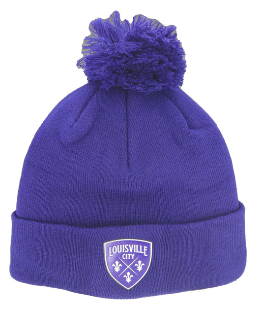 LouCity Flexstyle Patch Primary Logo Pom Beanie