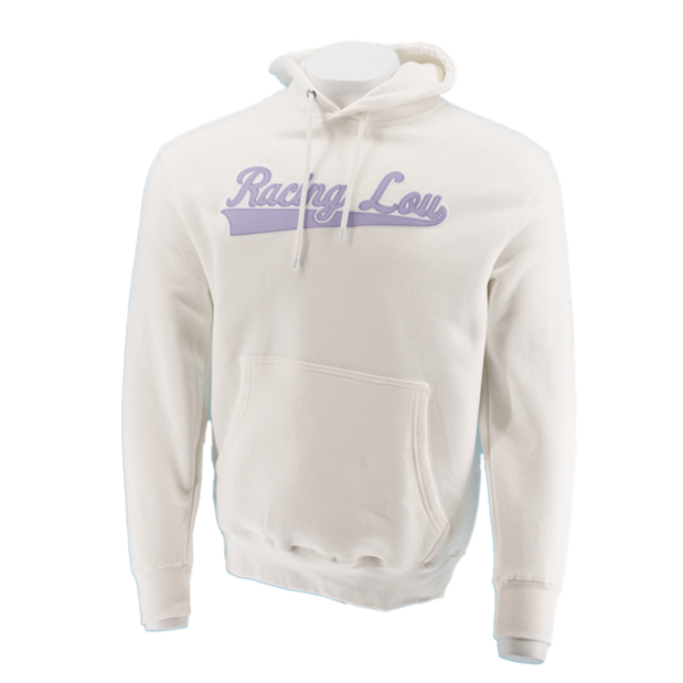 Racing Script Applique Fleece Hooded Sweatshirt